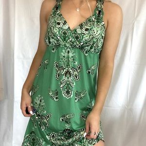 I.N.C. International Concepts Green Brown White Sundress Coverup Size Large.